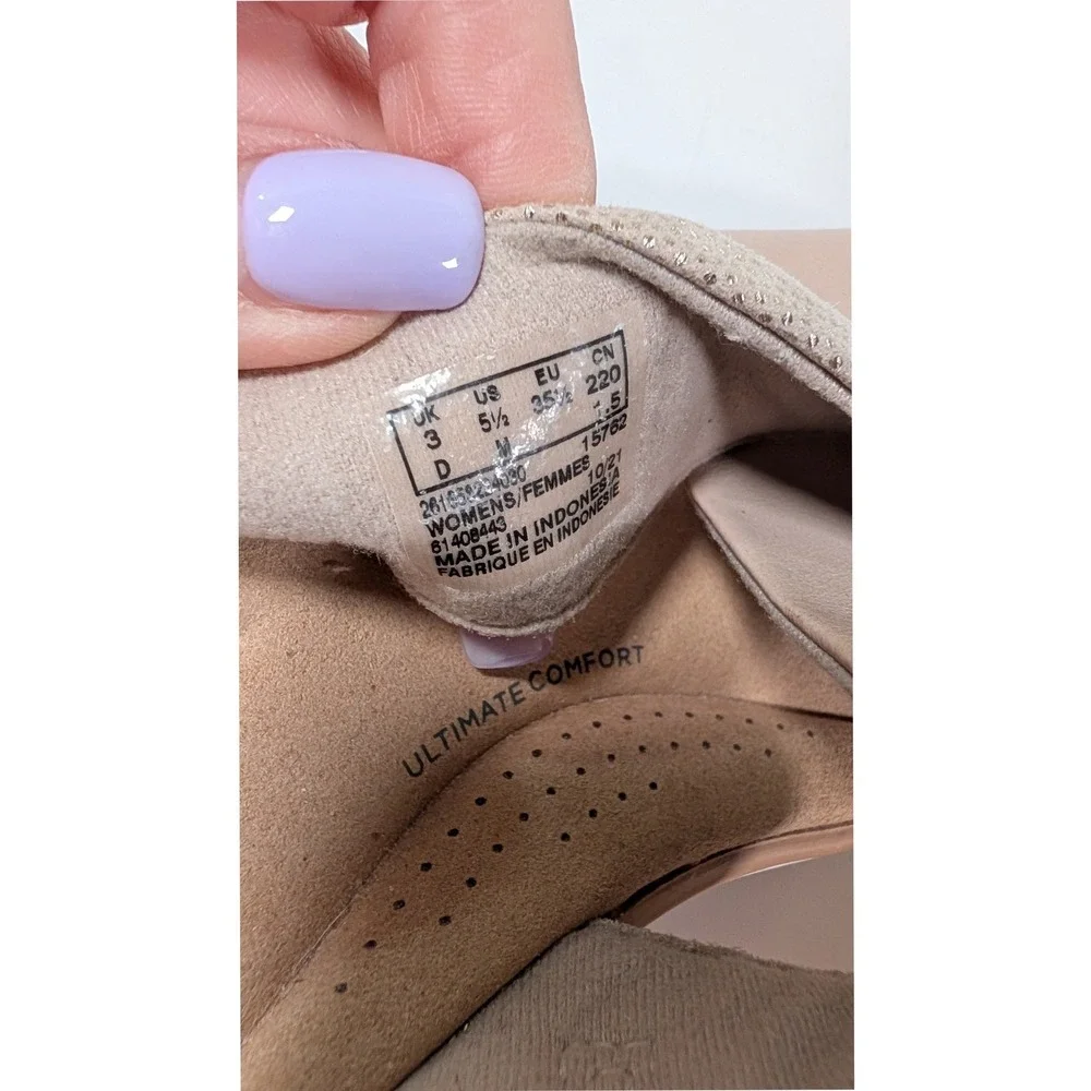 Clarks Collection Womens Arla Kaylie Sandal Beige Shimmer Wedge Slide